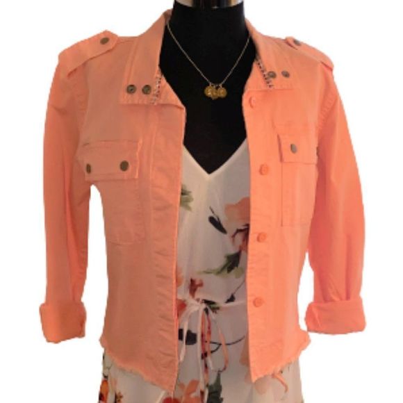 🆕Copper Key Salmon Fringed Jacket size XS - Picture 2 of 4